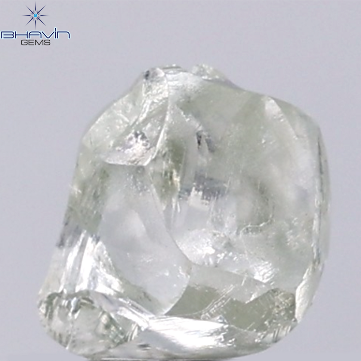 1.60 CT Natural Rough Diamond Green Color Clarity VS (6.45 MM)