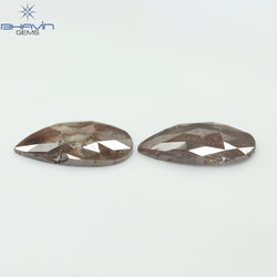 3.85 CT/2 PCS Pear Shape Natural Loose Diamond Brown Color I3 Clarity (12.55 MM)