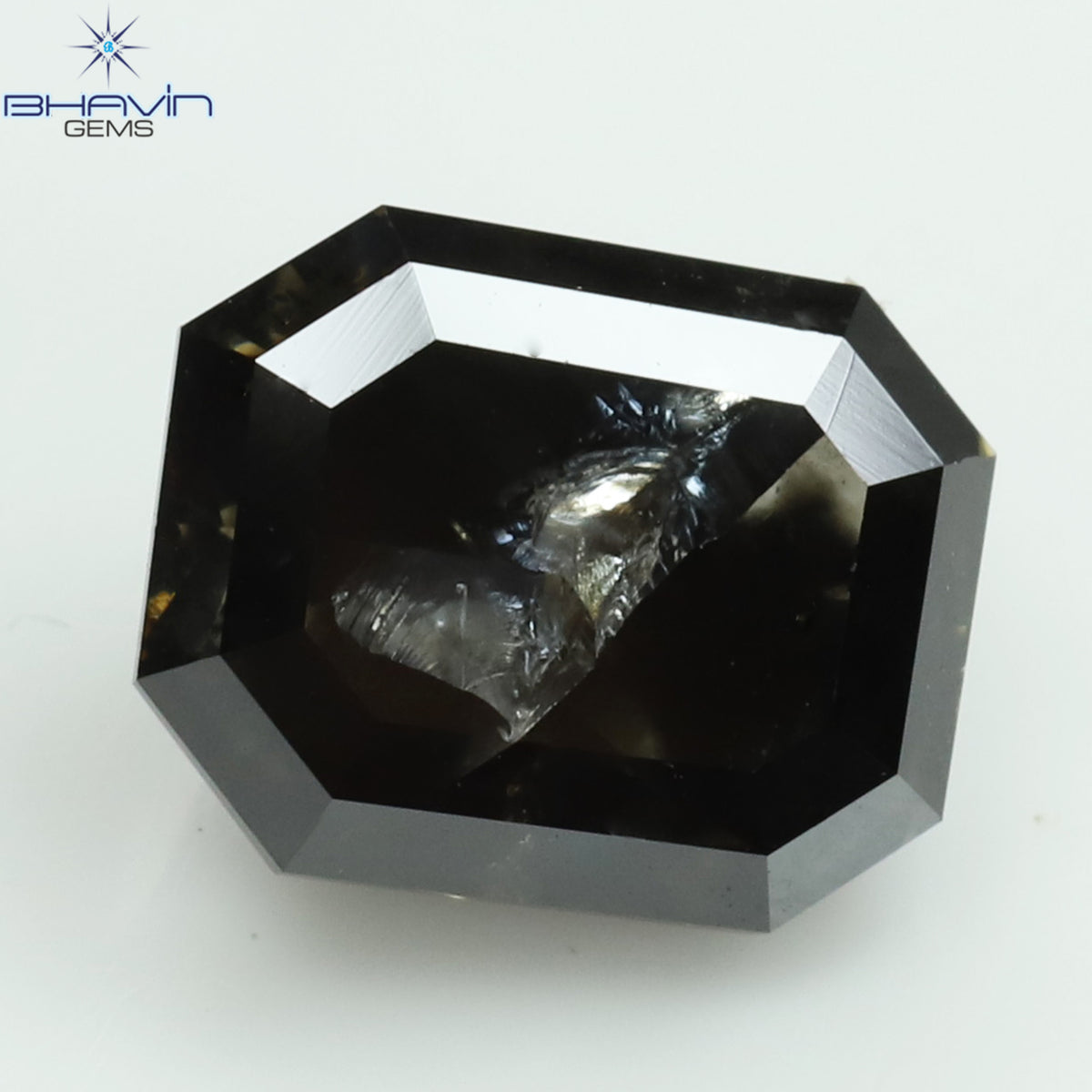 4.72 CT、ヘキサゴン ダイヤモンド、ソルト アンド ペッパー カラー、クラリティ I3