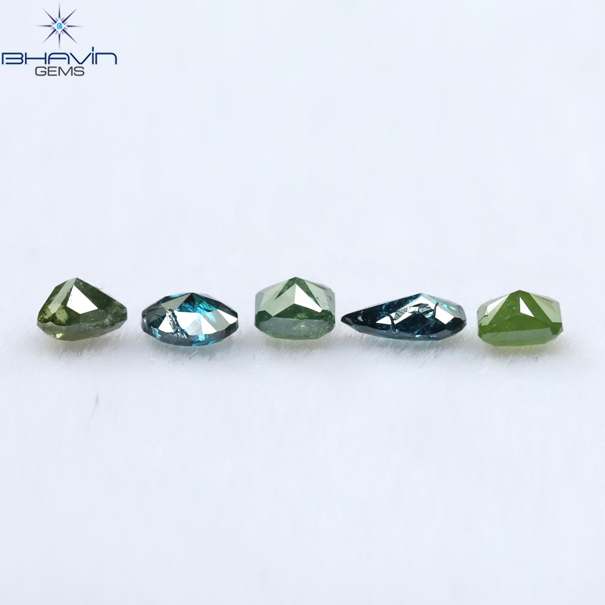 0.57 CT/5 Pcs Natural Mix Shape Diamond Enhanced Mix Color Clarity I3 (4.08 MM)