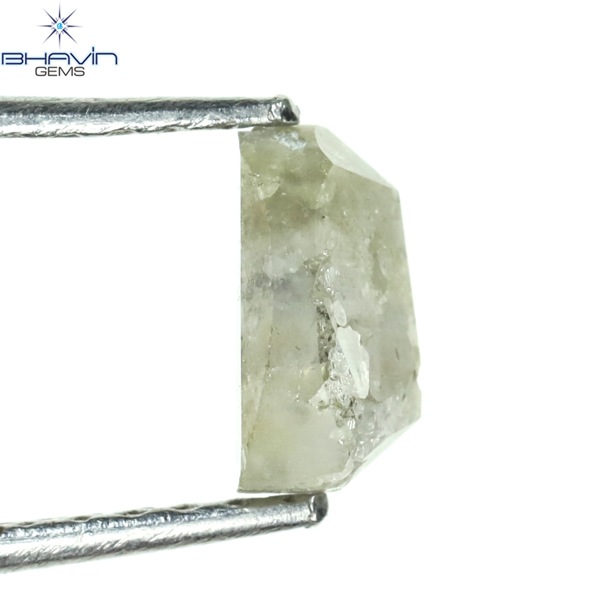 1.05 CT、ノーカット ポルキ シェイプ、天然ダイヤモンド、ブルー カラー、I3 クラリティ (5.42 MM)