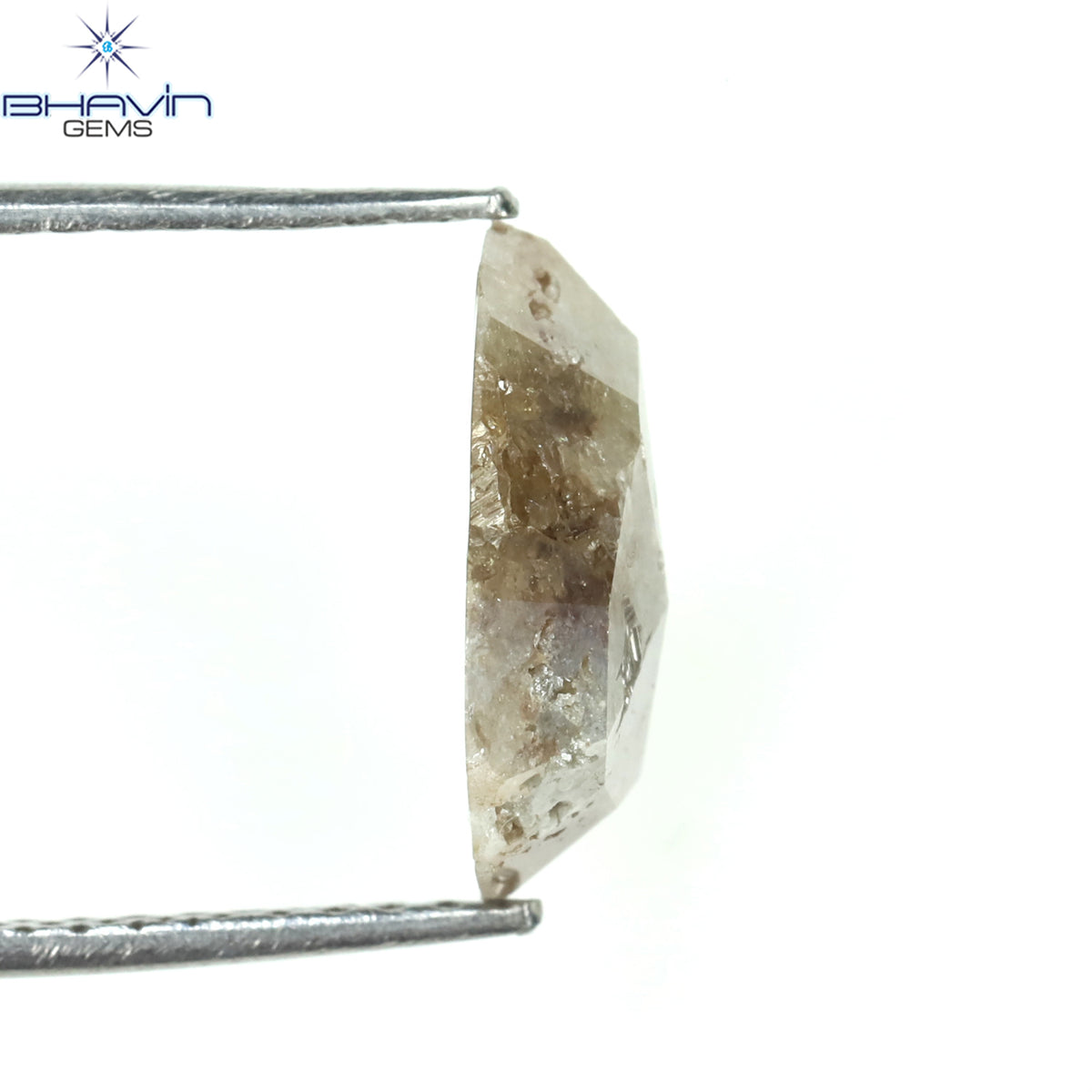 1.05 CT、ノーカット ポルキ シェイプ、天然ダイヤモンド、ブルー カラー、I3 クラリティ (5.42 MM)