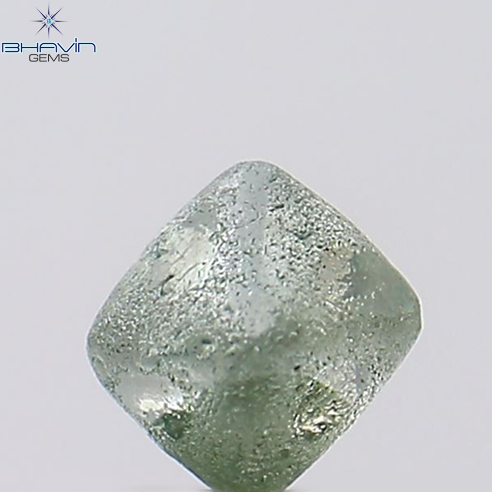 0.65 CT Natural Rough Diamond Enhanced Greenish Blue Color Clarity SI1 (4.26 MM)
