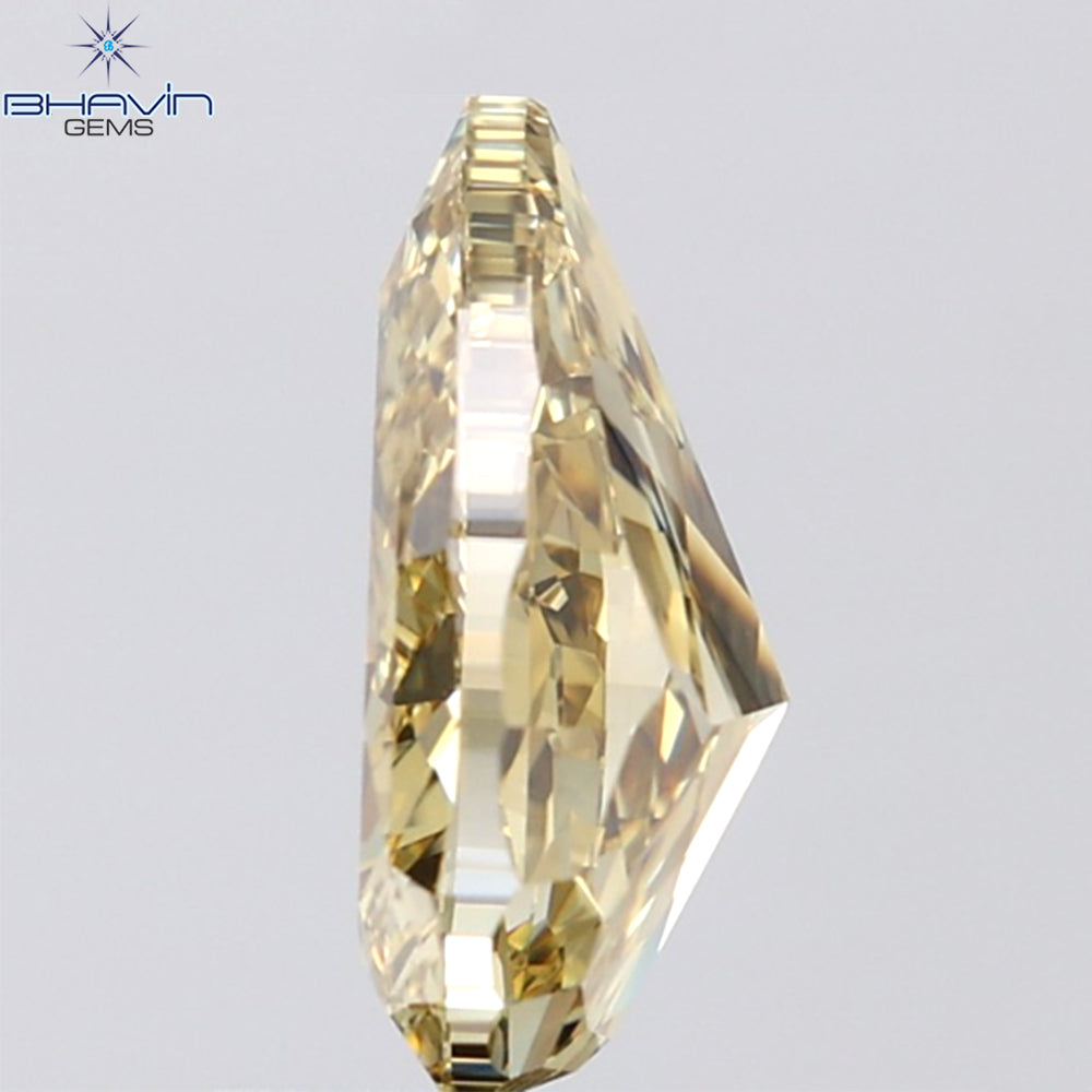 3.00 CT Pear Shape Natural Diamond Yellow Color VVS Clarity (11.30 MM)