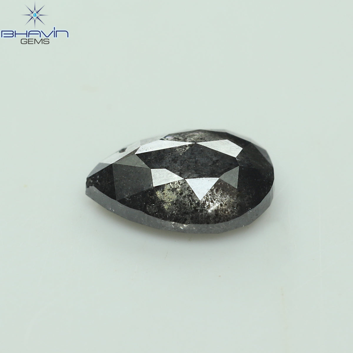 0.42 CT ペアシェイプ ナチュラル ルース ダイヤモンド ソルト アンド ペッパー カラー I3 クラリティ (5.62 MM)