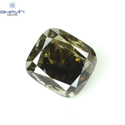 0.59 CT Cushion Diamond Natural Loose Diamond Brown Color I3 Clarity (4.81 MM)
