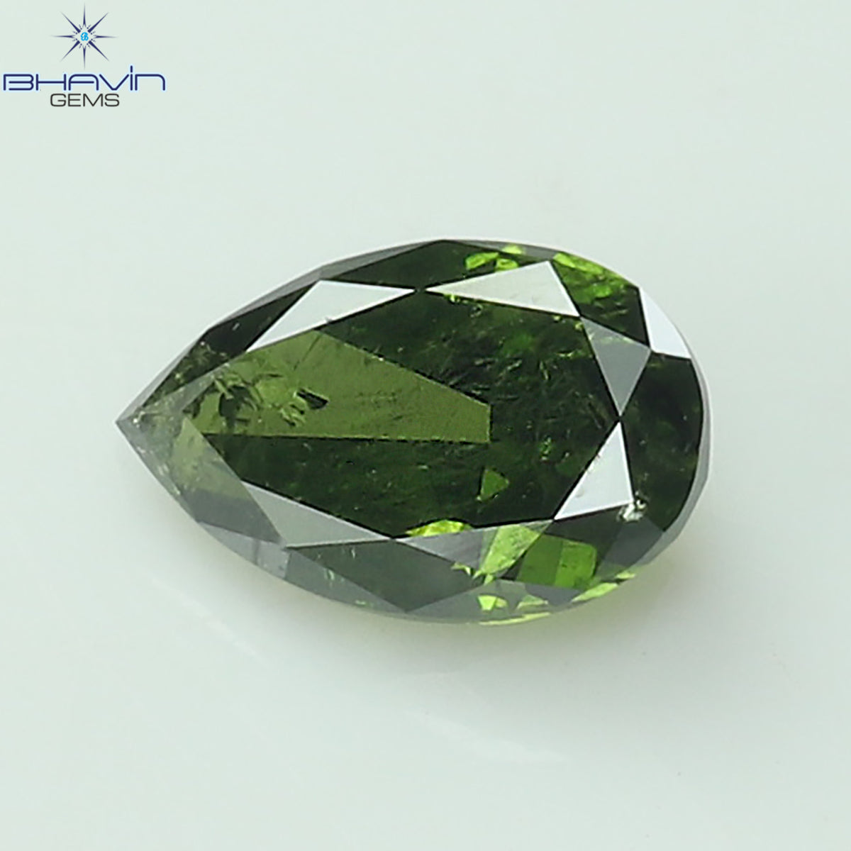 0.19 CT Natural Pear Diamond Enhanced Green Color Clarity I3 (4.51 MM)