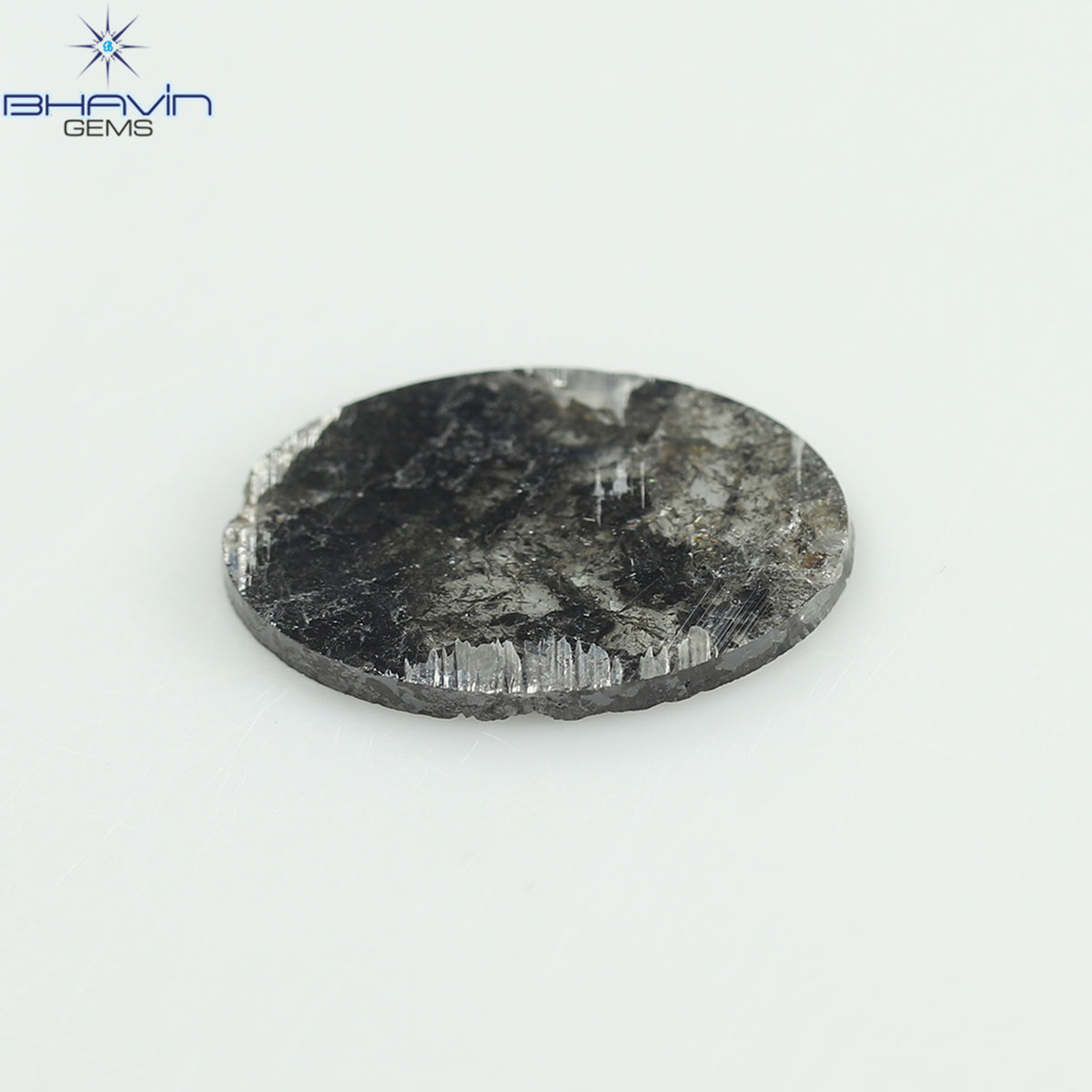 3.36 CT ペア スライス シェイプ ナチュラル ダイヤモンド ソルト アンド ペッパー カラー I3 クラリティ (15.82 MM)