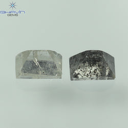 0.33 CT/2 Pcs Baguette Shape Natural Diamond Salt And Pepper Color I3 Clarity (3.57 MM)