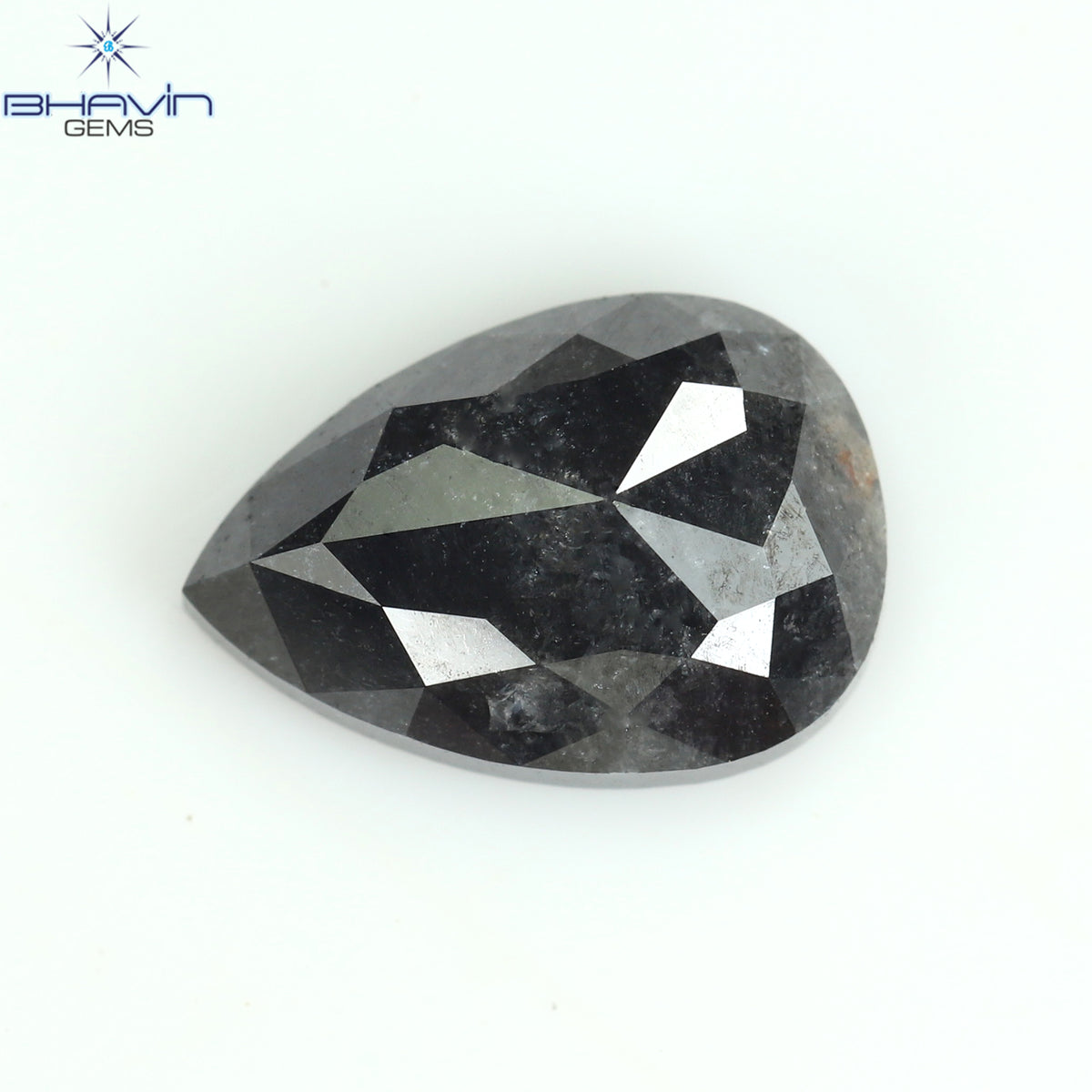 0.42 CT ペアシェイプ ナチュラル ルース ダイヤモンド ソルト アンド ペッパー カラー I3 クラリティ (5.62 MM)