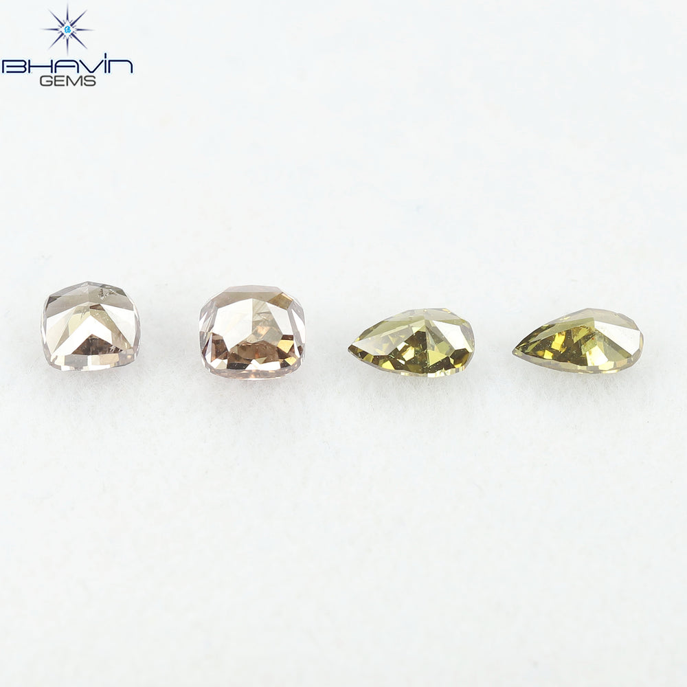 1.54 CT/4 Pcs Natural Mix Diamond Mix Fancy Color Clarity SI (5.44 MM)
