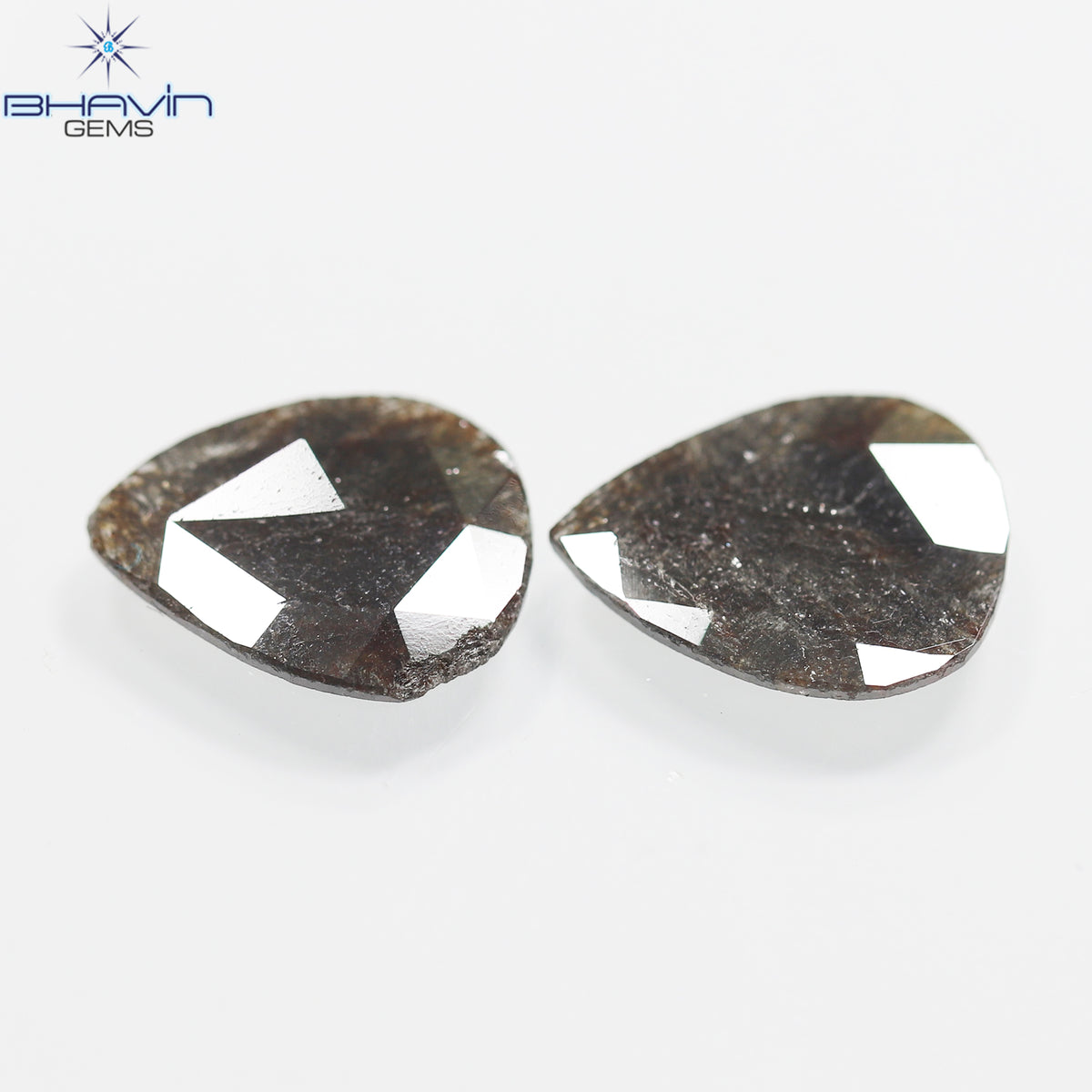 1.75 CT/5 ピース スライス形状 天然ダイヤモンド ソルト アンド ペッパー カラー I3 クラリティ (10.45 MM)