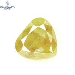 1.37 CT Heart Shape Natural Diamond Yellow Color I3 Clarity (6.77 MM)