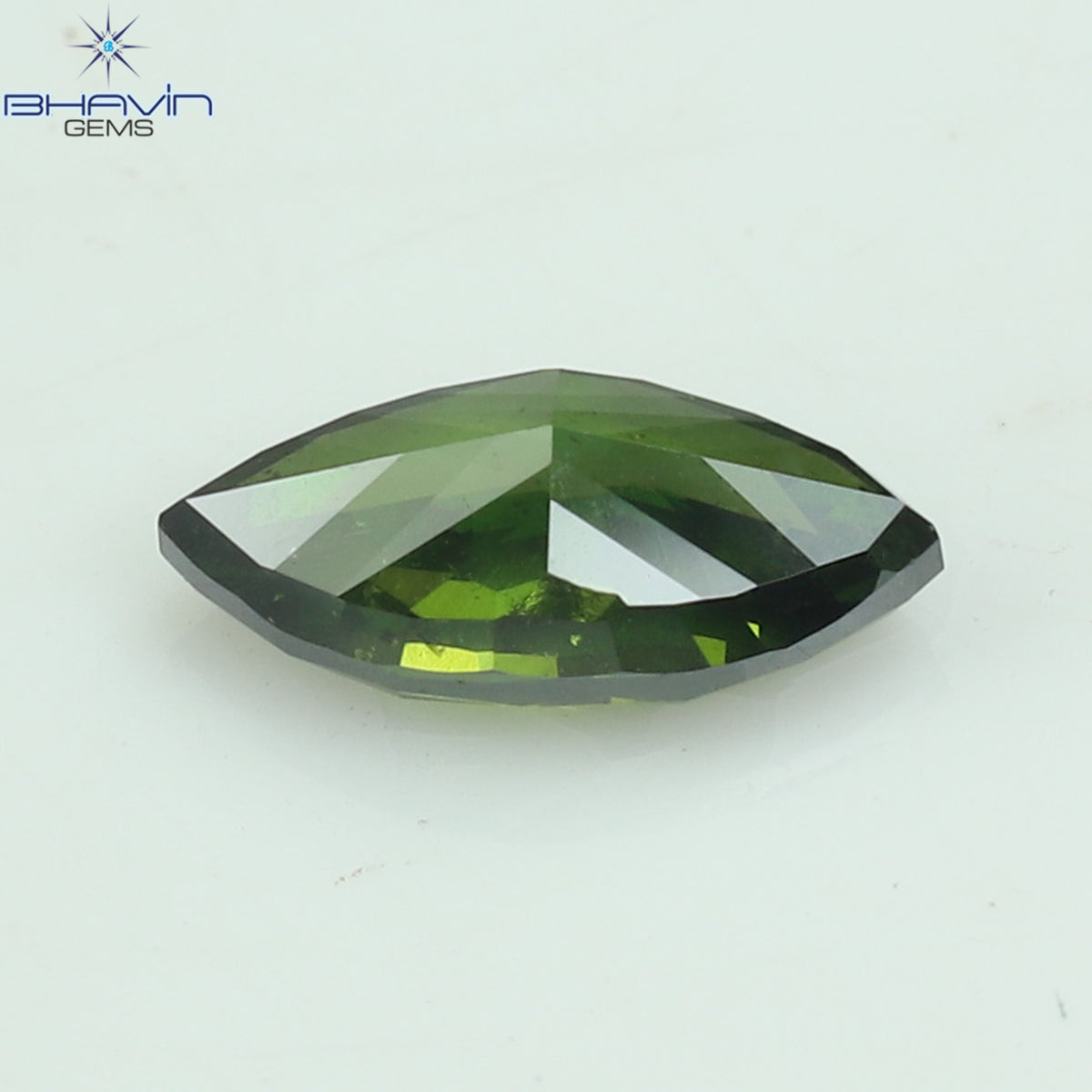0.34 CT Natural Marquise Diamond Enhanced Green Color Clarity SI1 (6.36 MM)