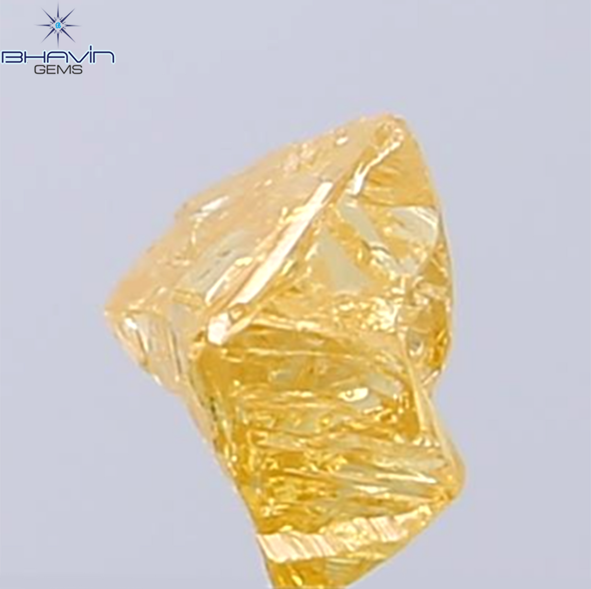 0.76 CT Natural Rough Diamond Orange Color Clarity VS (5.39 MM)