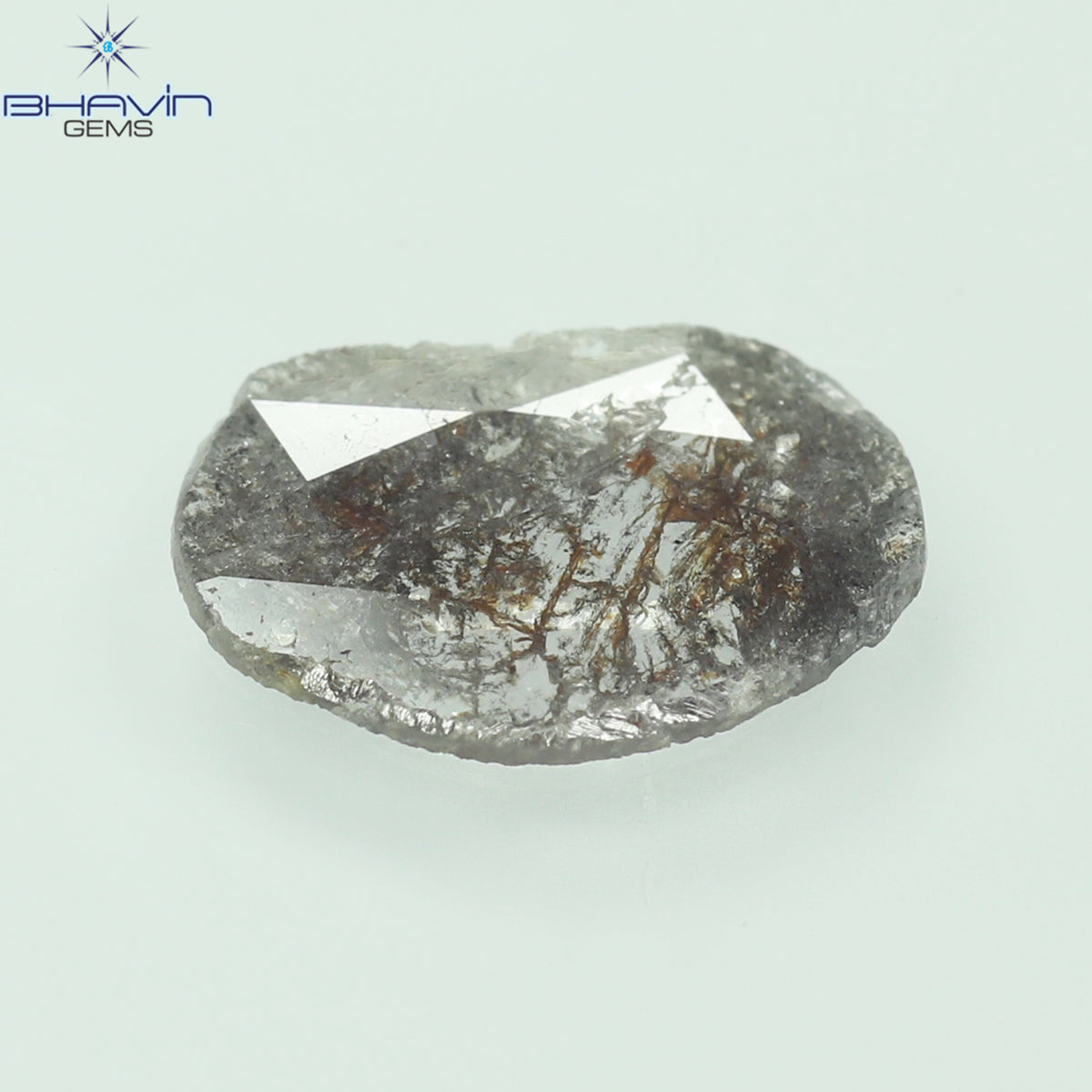 0.45 CT スライス シェイプ 天然ダイヤモンド ソルト アンド ペッパー カラー I3 クラリティ (0.45 MM)