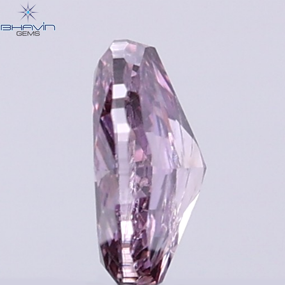 GIA Certified 0.25 CT Oval Shape Natural Diamond Brownish Purple-Pink Color I2 Clarity (4.67 MM)