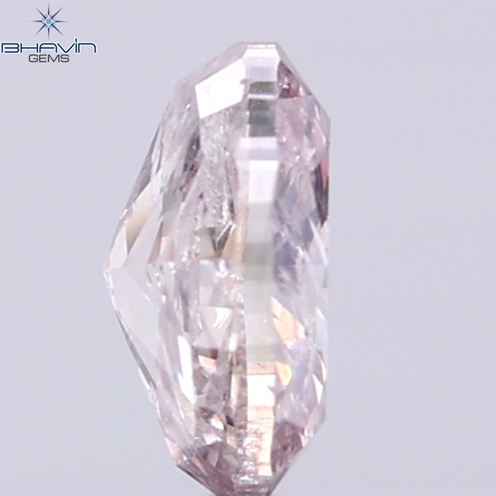 GIA Certified 0.55 CT Oval Shape Natural Diamond Brownish Pink Color I3 Clarity (5.69 MM)