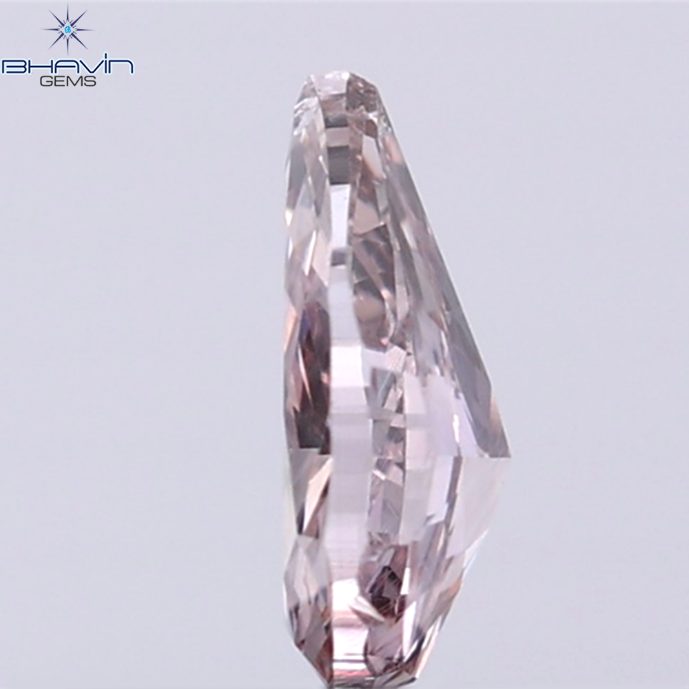 GIA Certified 0.40 CT Pear Diamond Natural Pink Brown Color (6.36 MM)