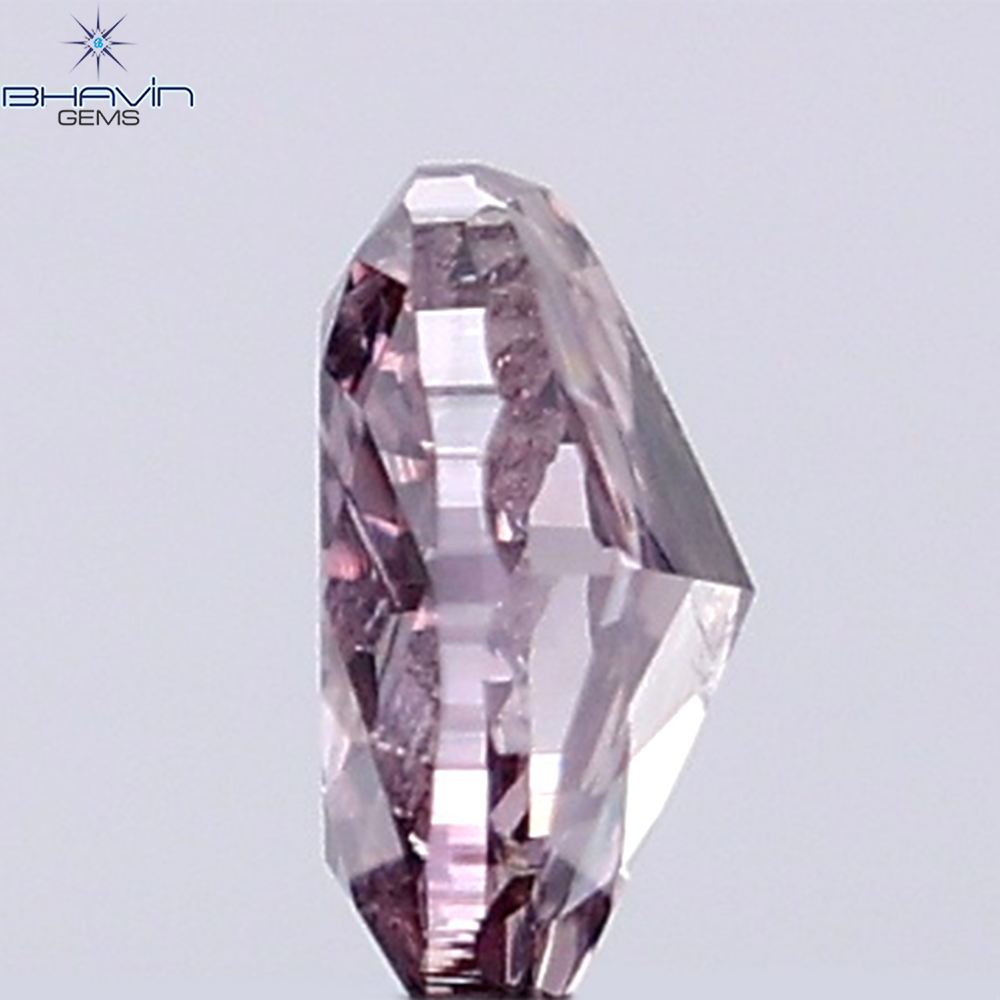 GIA認定 0.26 CT オーバルシェイプ 天然ダイヤモンド ブラウンピンクカラー I2 クラリティ (4.42 MM)