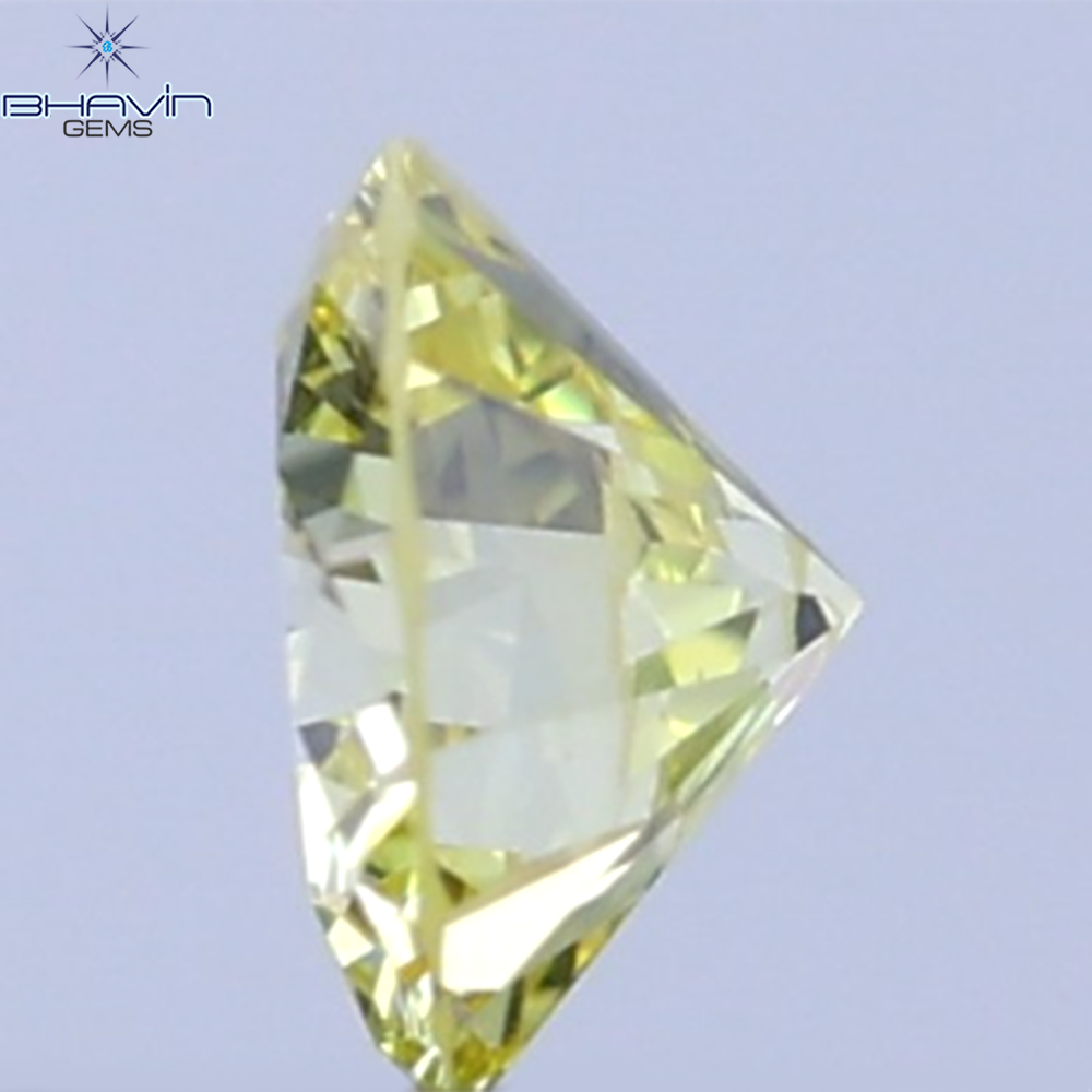 0.19 CT Natural Round Diamond Intense Yellow Color Clarity VS1 (3.83 MM)