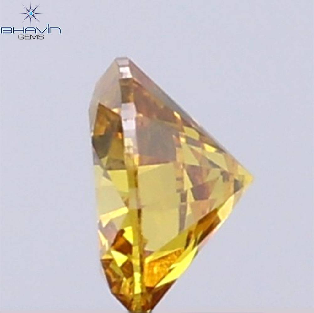 0.17 CT Natural Round Diamond Vivid Yellow Color Clarity SI2 (3.58 MM)