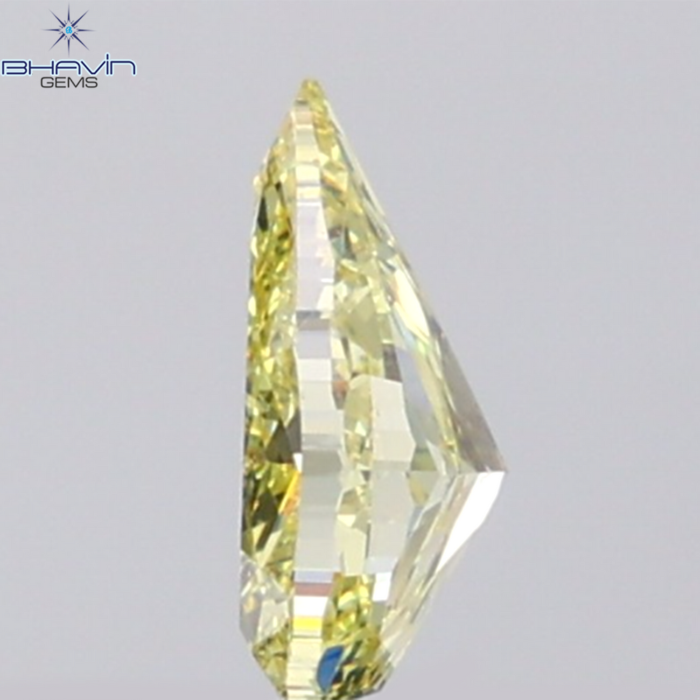 GIA Certified 1.13 CT Natural Pear Diamond Fancy Yellow Color Clarity VS1 (8.42 MM)