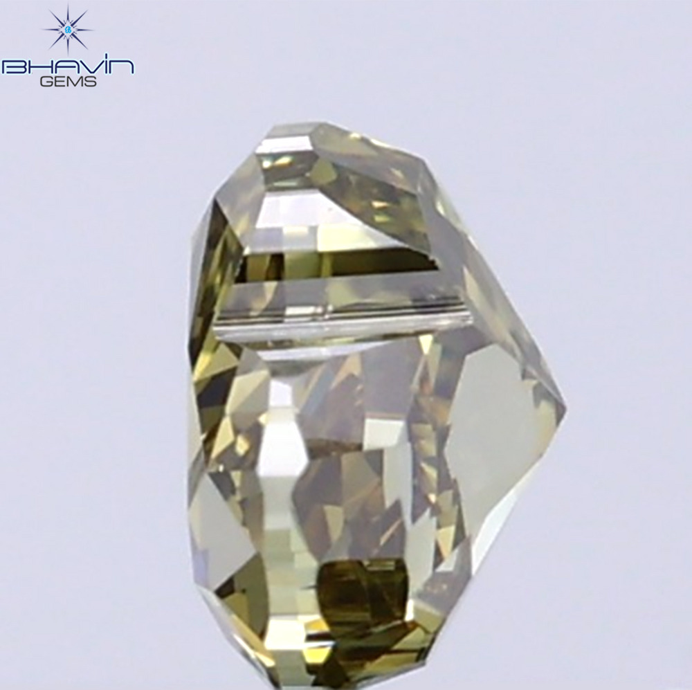 0.41 CT Natural Heart Diamond Green (Chameleon) Color Clarity VS2 (4.52 MM)