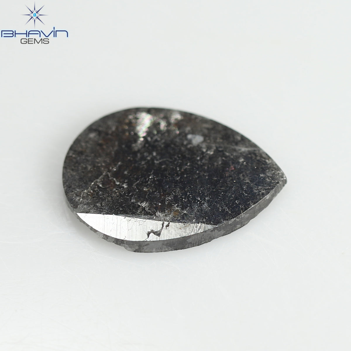 1.06 CT Natural Pear Slice Diamond Salt and Pepper Color Clarity I3 (11.09 MM)