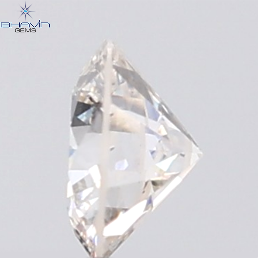 0.18 CT ラウンド ローズ カット シェイプ 天然ダイヤモンド ピンク色 I2 クラリティ (3.86 MM)
