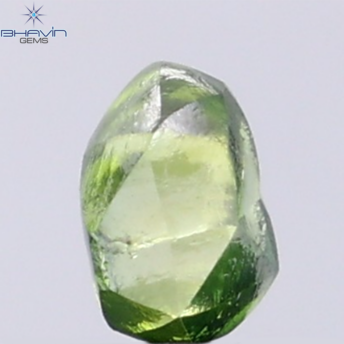 1.28 CT Natural Rough Diamond Enhanced Green Blue Color Clarity VS (6.48 MM)