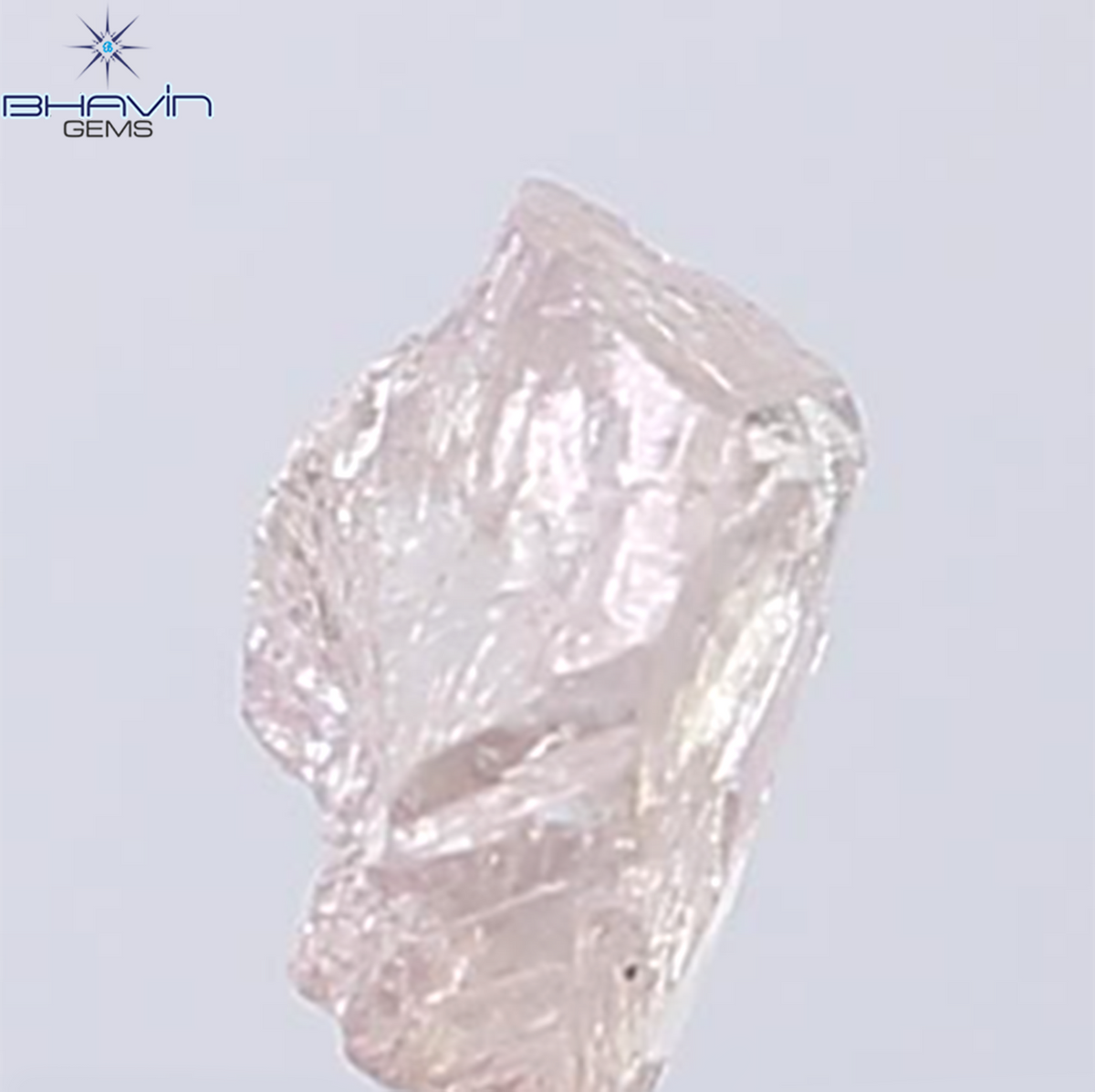 0.59 CT Natural Rough Diamond Pink Color Clarity SI (5.56 MM)