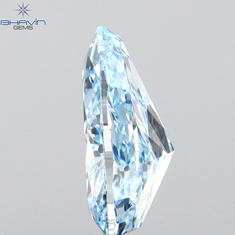 0.81 CT Pear Shape Natural Diamond Blue Color VS1 Clarity (7.68 MM)