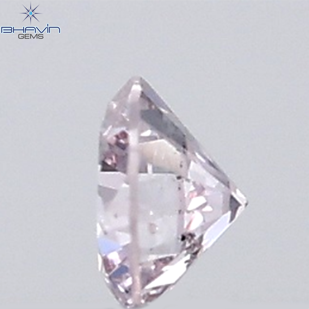 0.18 CT ラウンド ローズ カット シェイプ 天然ダイヤモンド ピンク色 I2 クラリティ (3.86 MM)