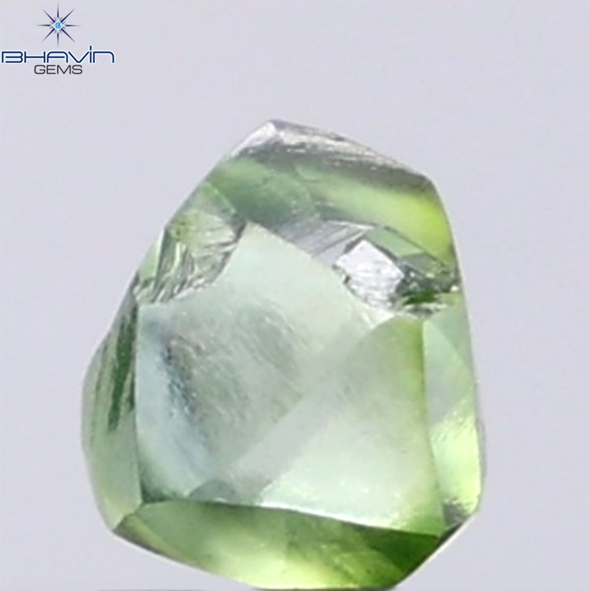 0.99 CT Natural Rough Diamond Enhanced Green Color Clarity VS (5.94 MM)
