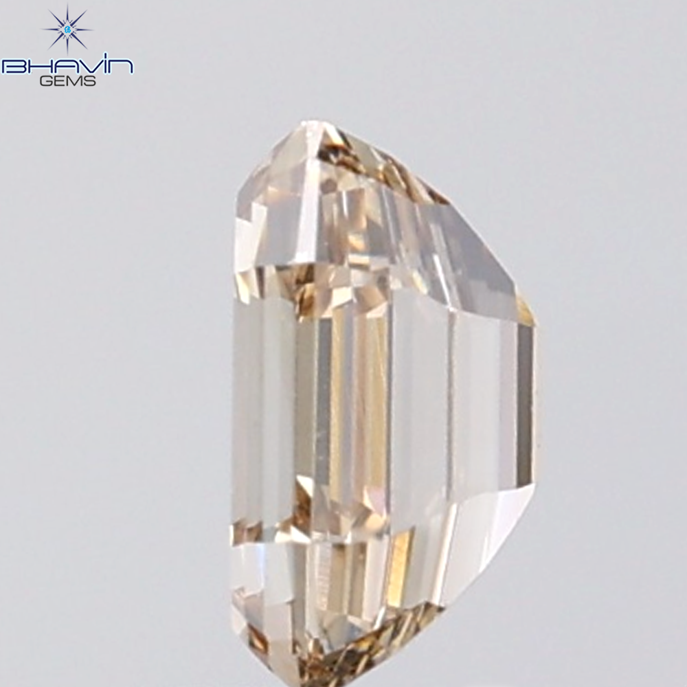 1.04 CT Emerald Diamond Natural Brown Color VS2 Clarity (6.43 MM)