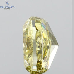 1.05 CT Cushion Diamond Brownish Greenish Yellow Color Natural Diamond VS1 Clarity (5.99 MM)