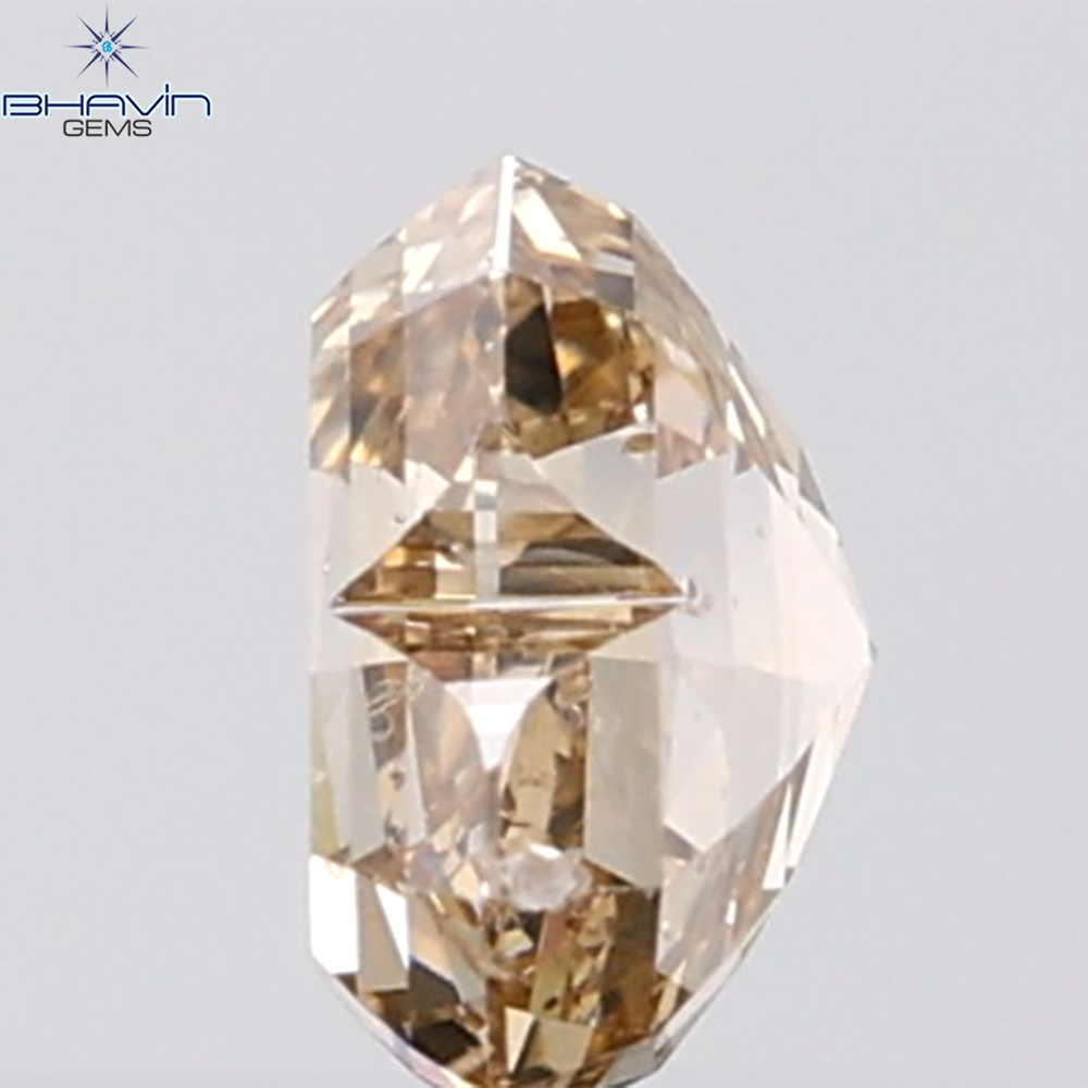 1.07 CT Heart Diamond Natural Brown Color SI2 Clarity (6.37 MM)