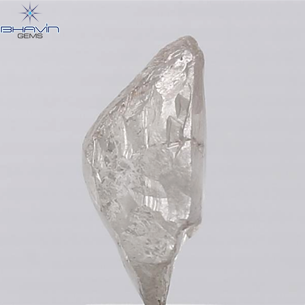 0.44 CT ラフシェイプ ナチュラル ダイヤモンド ブラック グレー (ソルト アンド パッパー) カラー I3 クラリティ (4.95 MM)