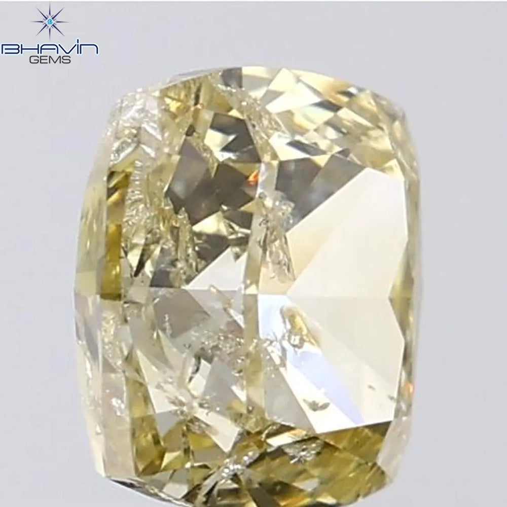 1.02 CT Cushion Shape Natural Diamond Orange Color I2 Clarity (5.73 MM)
