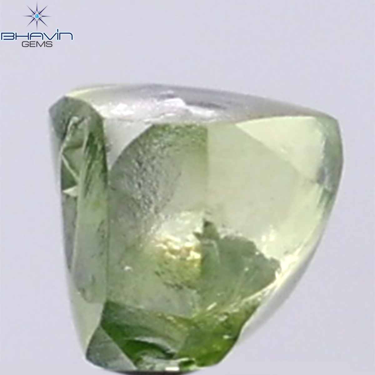 1.05 CT Natural Rough Diamond Enhanced Green Color Clarity VS (5.88 MM)