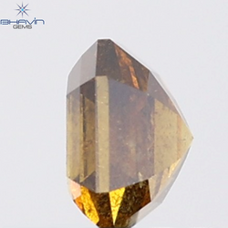 1.02 CT Asscher Diamond Natural Brown Orange Color I2 Clarity (5.53 MM)