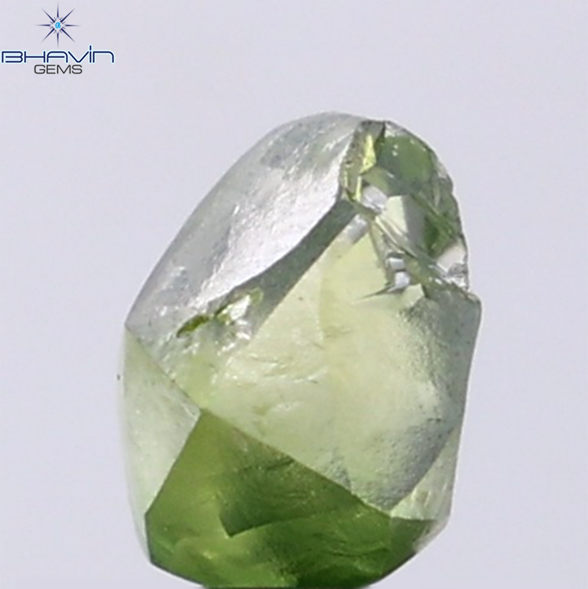 1.71 CT Natural Rough Diamond Enhanced Green Color Clarity VS (7.48 MM)