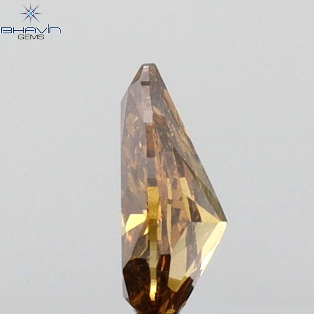 0.27 CT Pear Shape Natural Diamond Orange Color VS1 Clarity (5.46 MM)