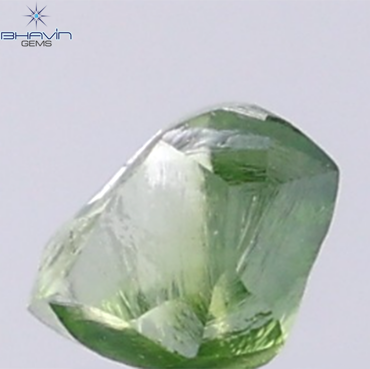 0.92 CT Natural Rough Diamond Enhanced Green Color Clarity VS (5.77 MM)