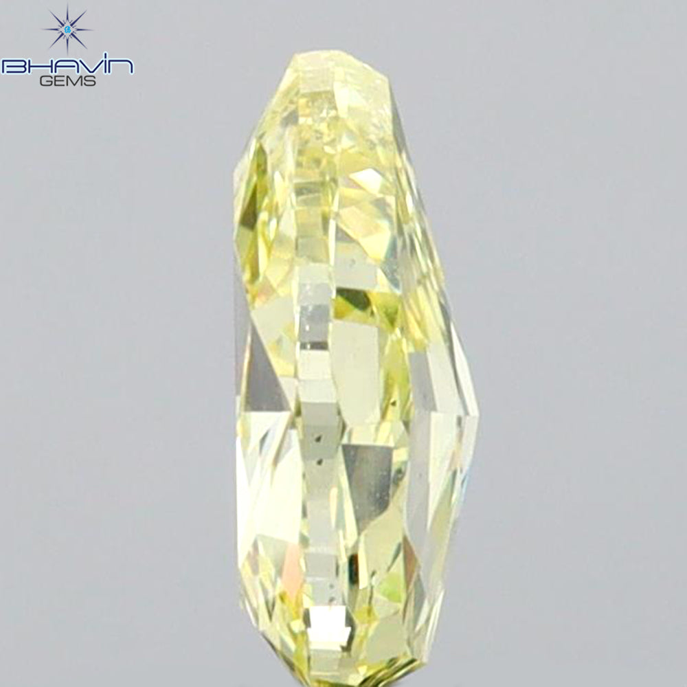 0.60 CT Pear Shape Natural Diamond Yellow Color VS2 Clarity (6.48 MM)