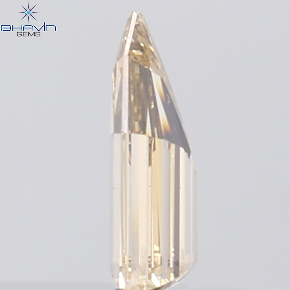 1.00 CT Step Cut Natural Brown Orange Diamond SI1 Clarity (9.30 MM)