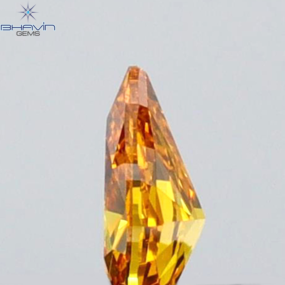 0.16 CT Pear Shape Natural Diamond Orange Color VS1 Clarity (4.31 MM)