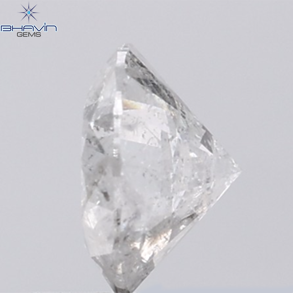 0.44 CT ラフシェイプ ナチュラル ダイヤモンド ブラック グレー (ソルト アンド パッパー) カラー I3 クラリティ (4.95 MM)