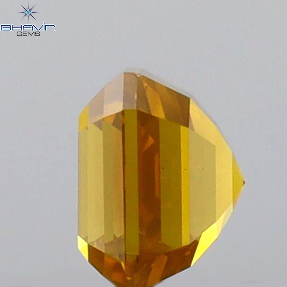 0.60 CT Asscher Shape Natural Loose Diamond Orange Color VS2 Clarity (4.35 MM)